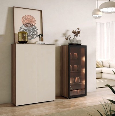 Aparador Soma Fumé/Marfil/Negro Poro